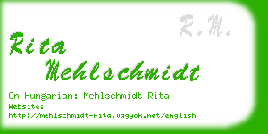 rita mehlschmidt business card